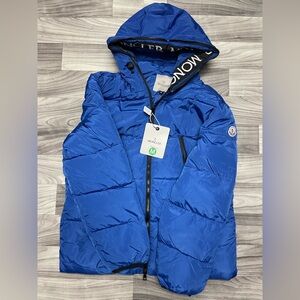 Moncler Vibrant Blue Hooded Puffer Jacket